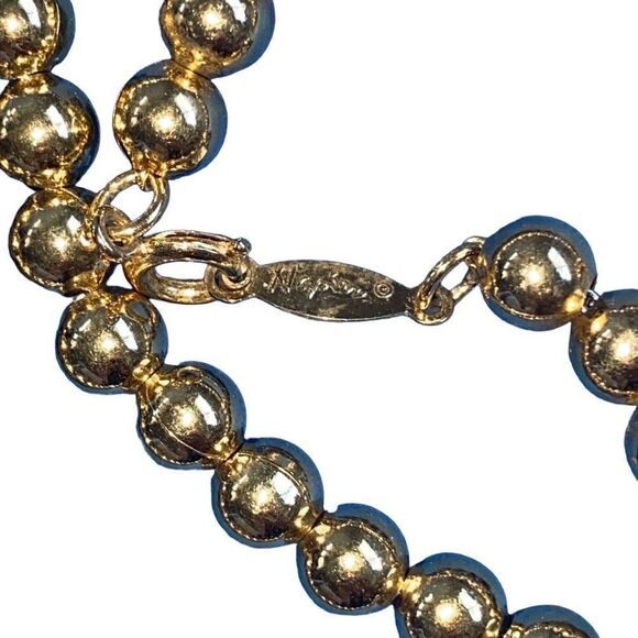 Vintage Signed Napier Chain 2 Necklaces And 1 Bracelet Collection Lot Goldtone C - Picture 3 of 4
